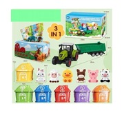 Traktor zabawka edukacyjna Montessori dla dzieci farma ze zwierzętami