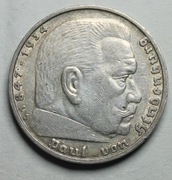 Niemcy - III Rzesza - 5 Marek 1936 J - HINDENBURG 