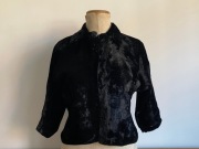Żakiet z Czarnego Aksamitu Retro Vintage z lat 40. i 50