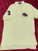 Koszulka t-shirt polo marki  firmy Ralph Lauren vintage koloru żółtego 