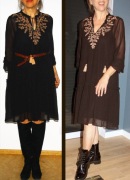 Zara sukienka+ halka czarna haft M/L