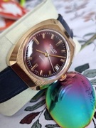 Poljot automatic automat 23jewels vintage bordo fiolet zegarek pozłacany