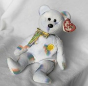 Maskotka pluszowy miś biały tęczowy pastelowy Cherry TY Beanies z metką