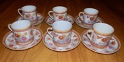Chińskie filiżanki komplet kawy porcelana espresso kwiaty 6szt