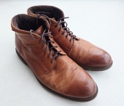 Skórzane jasnobrązowe trzewiki męskie Ryłko sznurowane | buty | 43