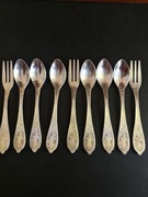 Platerowane łyżeczki i widelczyki - demitasse - 6 + 3