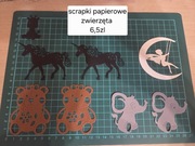 Scrapki papierowe zwierzęta jednorożec miś słoń żyrafa wróżka