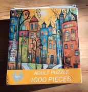 Puzzle artystyczne 1000 elementów Kolorowe kamieniczki Abstrakcja #10