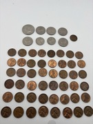 Zestaw starych monet – różne kraje i lata