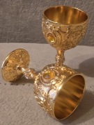 2szt. Piękne bogatozdobione kielichy kieliszki ozdobne liturgiczne metalowe