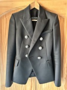 BALMAIN PARIS czarna efektowna marynarka /34/