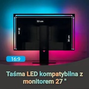 Taśma LED Ambilight na monitor 27" USB, mikrofon, synchronizacja