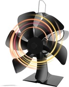 Wentylator Kominkowy z 6 Łopatkami, do Pieca i Kominka, Bez Prądu