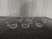 Pięć sztuk szklanek do herbaty z polskiej huty szkła Krosno z czasów PRL 