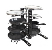 Stojak na patelnie garnki pokrywki organizer czarny 