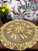 Serwetka biało-żółta nowa ręcznie robiona, ok. 48cm, idealna na wiosnę