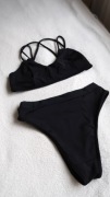 komplet czarny do pole dance tańca na rurze set black pole wear M