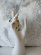 Piękna zielona fioletowa lawendowa bransoletka, na zapięcie handmade 