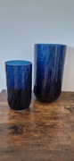 Dwa wazony granatowe szkło art-pol