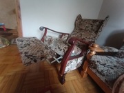 Fotel rozkładany drewniany