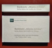 Miasta Polskie- komplet z napisem NIEOBIEGOWY w albumie, napis czerwony