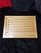 Drewniana deska do krojenia chleba z wyjmowaną wkładką drewno kauczukowe