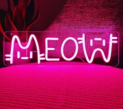 Neon MEOW Kotek kociak lampka LED koty kot dekoracja ścienna ,na prezent 