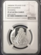 10 zł 2000 Jan II Kazimierz półpostać - NGC PF69