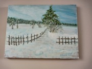 Obraz olejny Zima 40x31