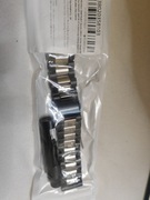 Bransoleta stalowa czarno srebrna do zegarka smartwatch 22mm