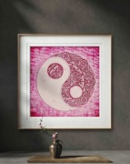 Obraz mandala Yin Yang 50x50 ręcznie malowany dekoracja