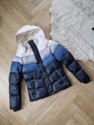 Nike kurtka puchowa pikowana biało-granatowa puch kaczki zimowa S