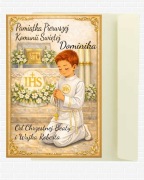Kartka na Komunię Świętą Personalizowana Chłopczyk