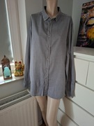 XXL męska szara koszula z długim rękawem wzorzysta elegancka 100% bawełna