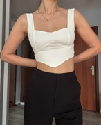 Sndys M biały crop top krótki gorsetowy