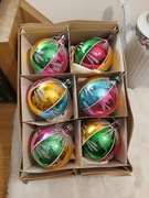 Stare duże szklane bombki choinkowe z okresu PRL mix