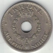Norwegia 1 korona krone 1950 25 mm nr 2