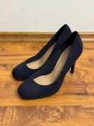 Szpilki granatowe czółenka buty buciki na szeroką wider fit MS Insomnia 39