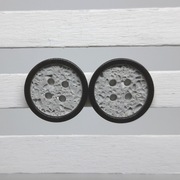 Kolczyki Sztyfty Cementowy szary czarny guziki lekkie koła Handmade