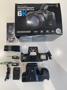 Kamera Blackmagic Pocket 6K PRO SSD 500GB kabel Ładowarka baterie klatka