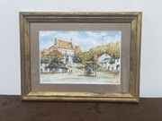 Stefański Kazimierz Dolny Stara Akwarela Sygnowana