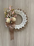 Świąteczny Wianek w stylu boho makrama beżowy