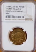 2 złote 1996 jeż ngc ms67 Piękna 