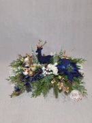 Stroik nagrobny granat świąteczny renifer dekoracja kompozycja