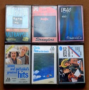 zestaw 6 kaset UB 40, Chris Rea, Ultravox, Sting, Stranglers, 