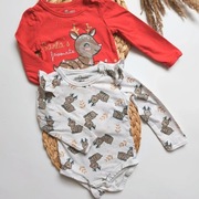 Body 86 święta białe czerwone z falbankami z reniferem boże narodzenie