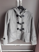 Krótki szary płaszczyk z kapturem rozmiar XL XXL budrysówka 