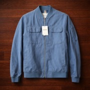 Kurtka męska Dressmann bomber lniana S nowa z metką niebieska