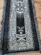 Bieżnik dzianina 144 x 57 czarno - biały