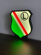 Lampka LED Legia Warszawa – druk 3D | Logo klubu | 22 cm | USB